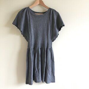 Ella Moss winged knitted scalloped sleeve dress‎